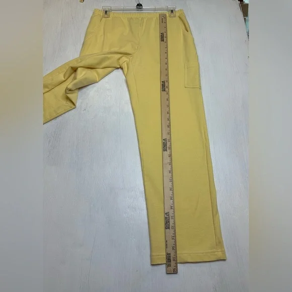 Draper’s & Damon’s Petites Yellow Lounge Set PL PXS Zip Jacket Pants Cotton Blen - Picture 13 of 14